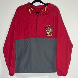 Universal Studios Harry Potter Gryffindor WIndbreaker Gray Red Size Small